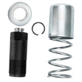 Floor jack pump piston plunger kit: black cylinder, silver piston cup, spring, clip