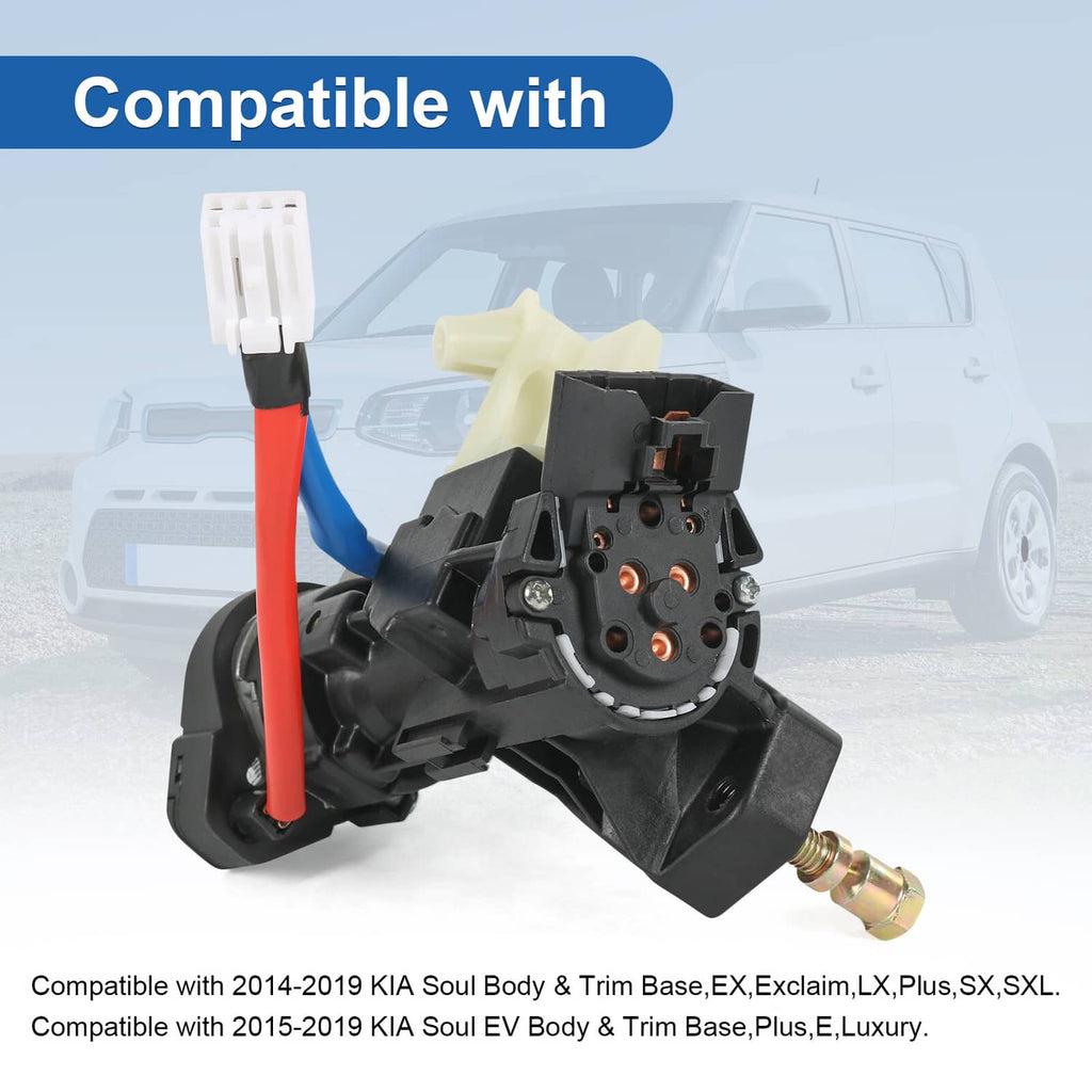 Ignition lock switch set assembly with wiring connector and two keys