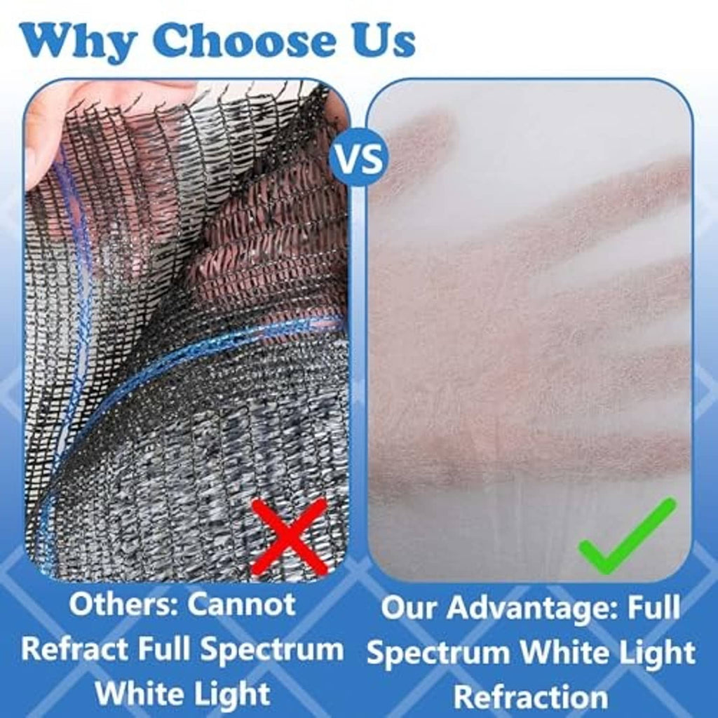 White sun protection fabric sample showing light-translucent coverage