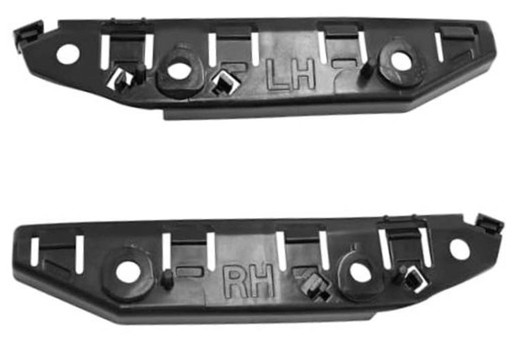 Front bumper bracket retainer, pair of black plastic clips with mounting holes
