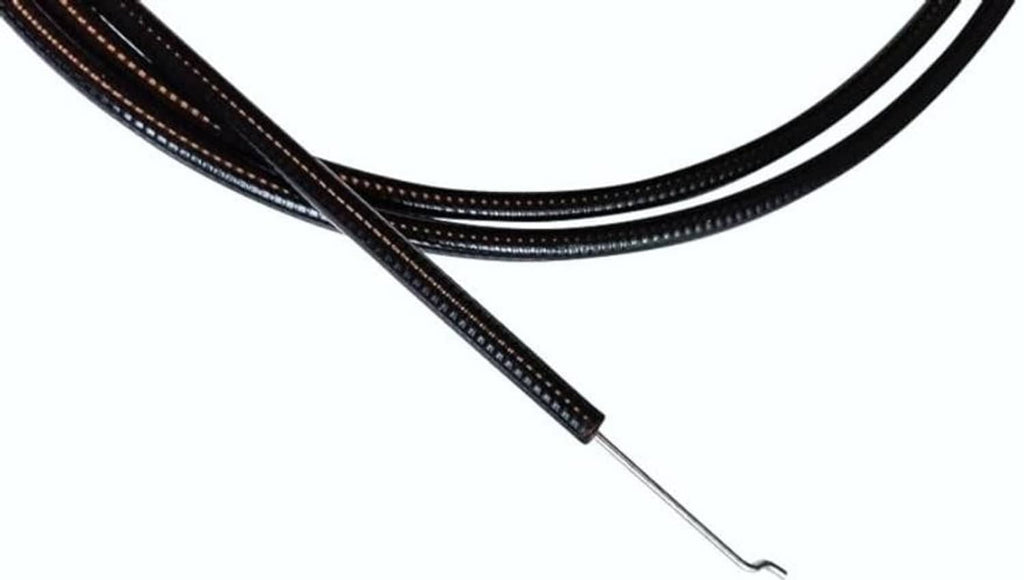 Braided black throttle cable with spring end wire