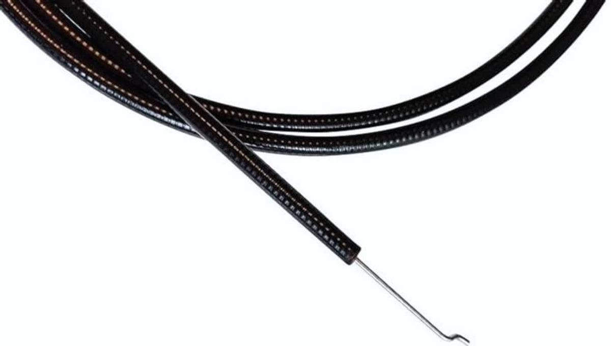 Braided black throttle cable with spring end wire