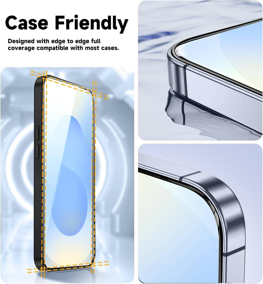 Case-friendly clear screen protector with raised edge for Samsung S25