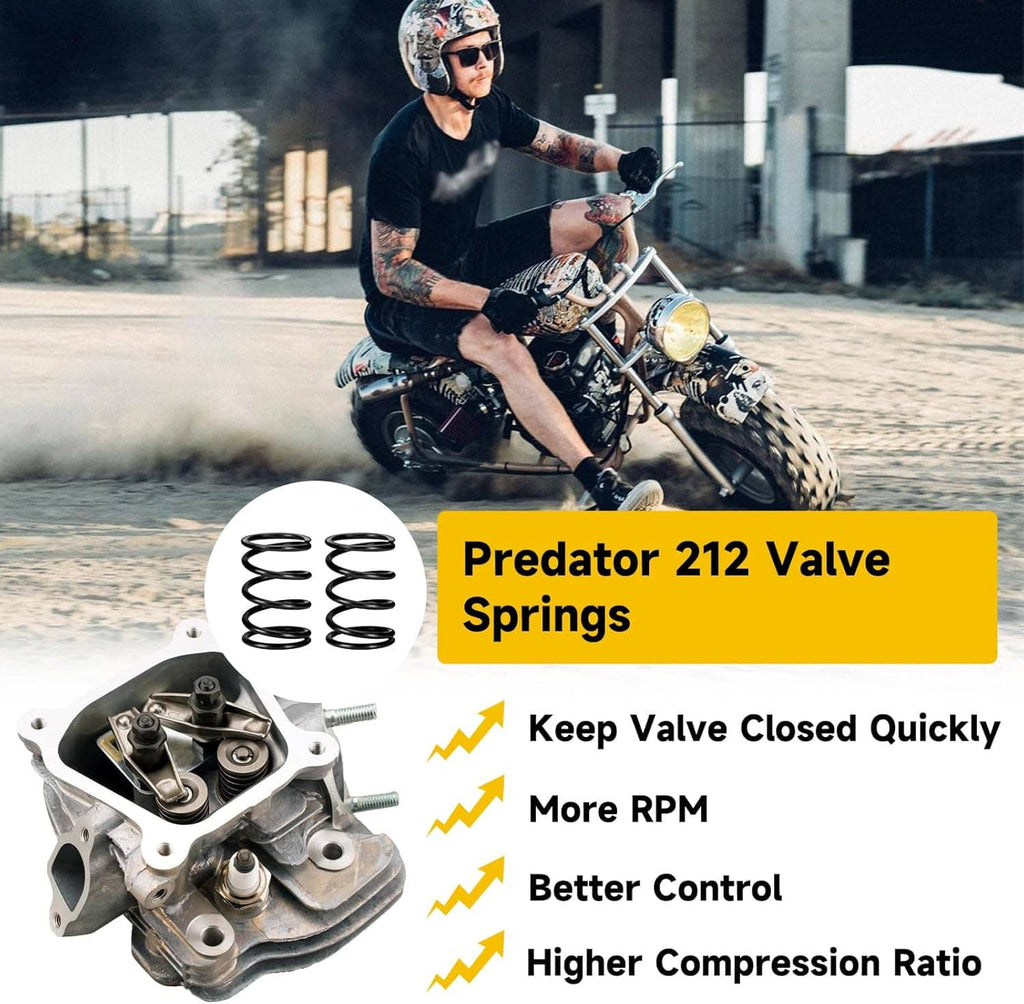 Black valve springs kit with brass retainers shown with a performance engine context