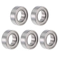 Set of 5 shielded stainless steel ball bearings, 5x9x3mm, metal rings