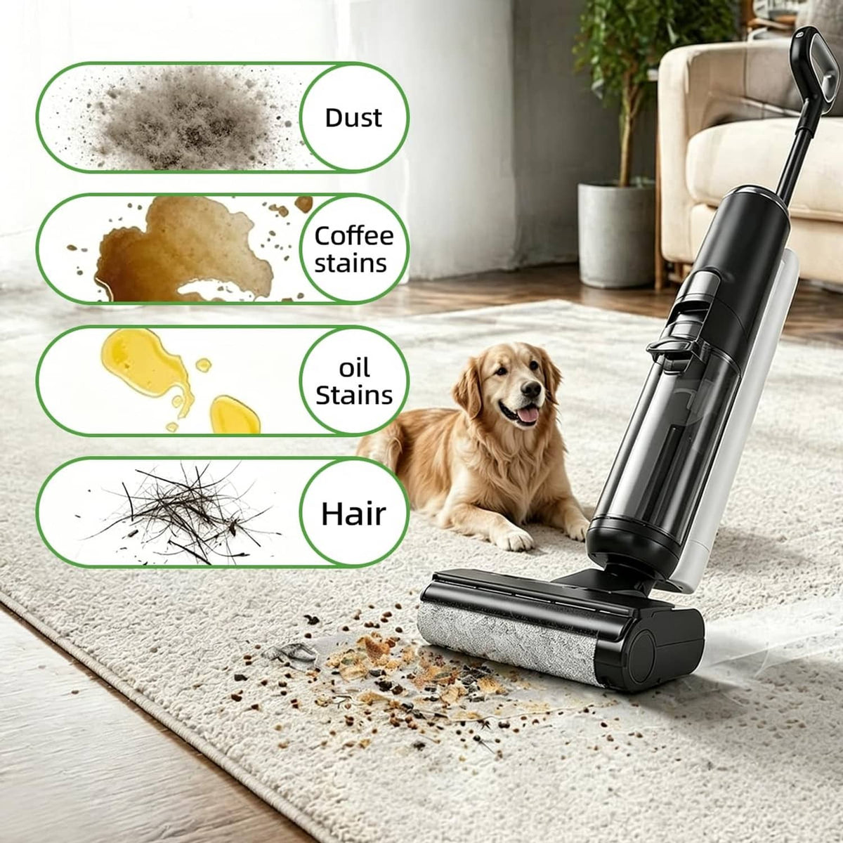 Replacement roller brush attachment with gray scrub roller for floor cleaning