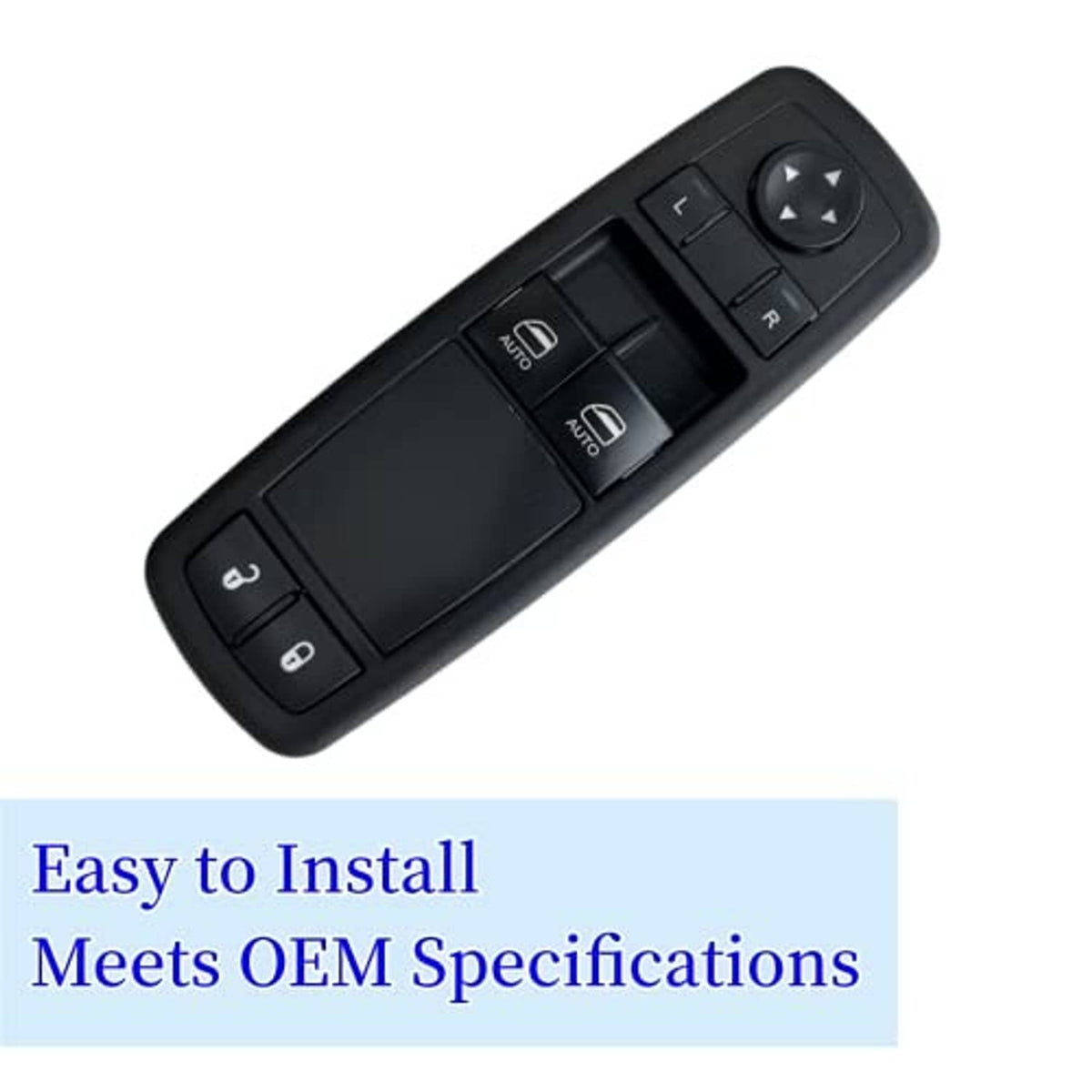 Black power window master switch with central panel, arrows, and AUTO buttons