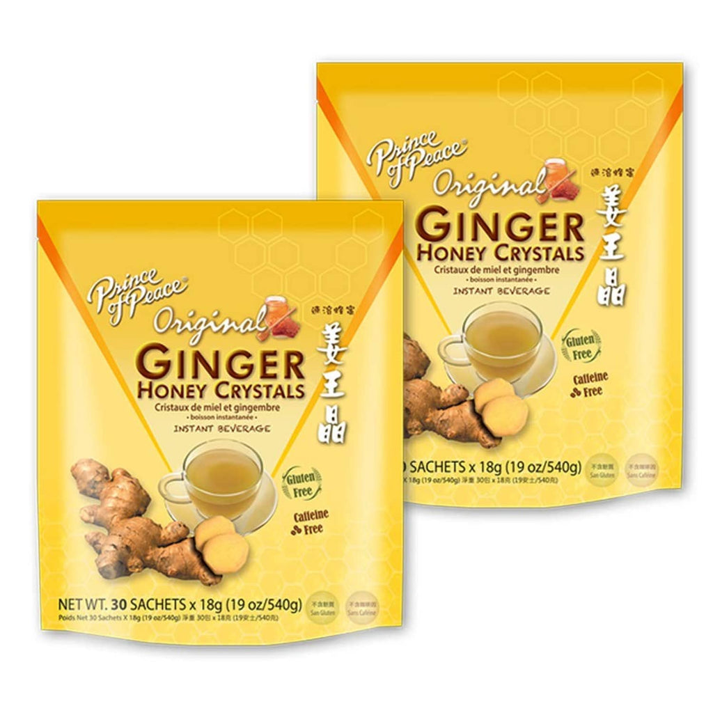 Instant ginger honey crystals sachet packs, Original, yellow pouch style