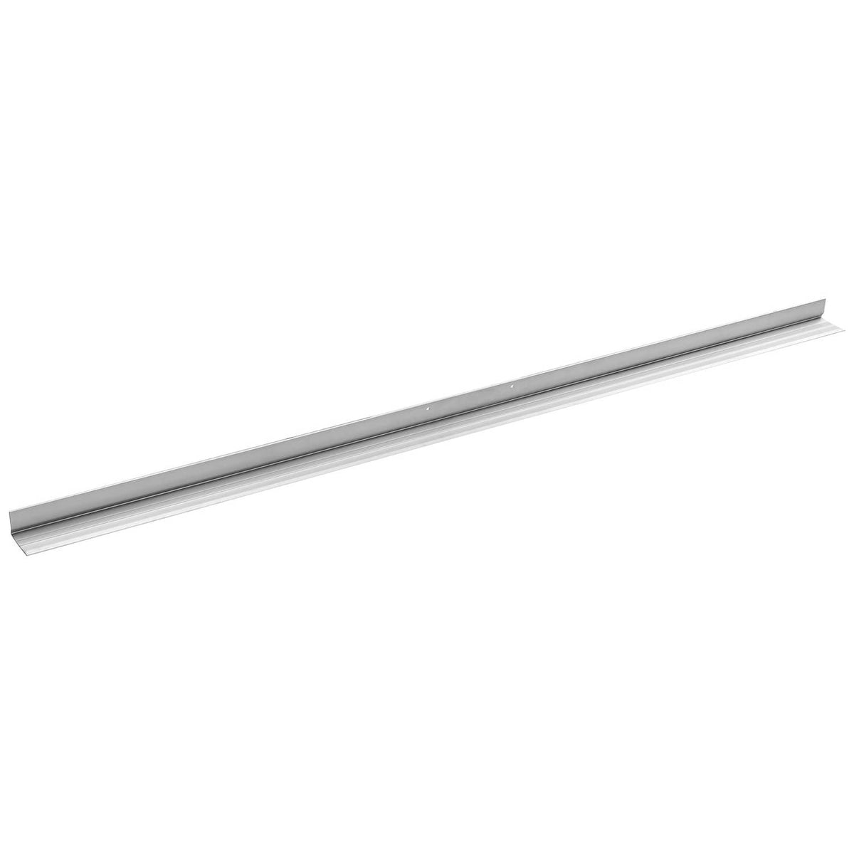 Silver aluminum concrete screed blade with curved edge profile