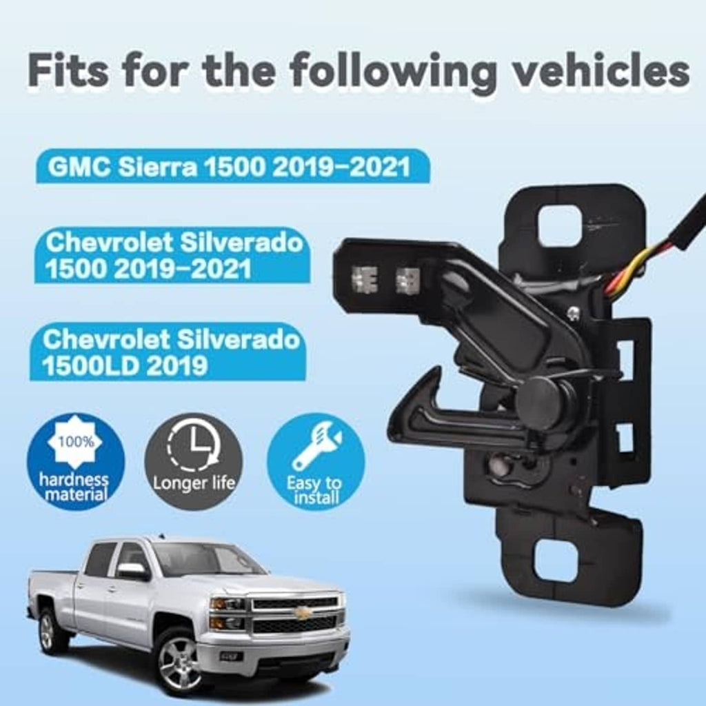 Black hood latch assembly with 3-pin connector and mounting bracket