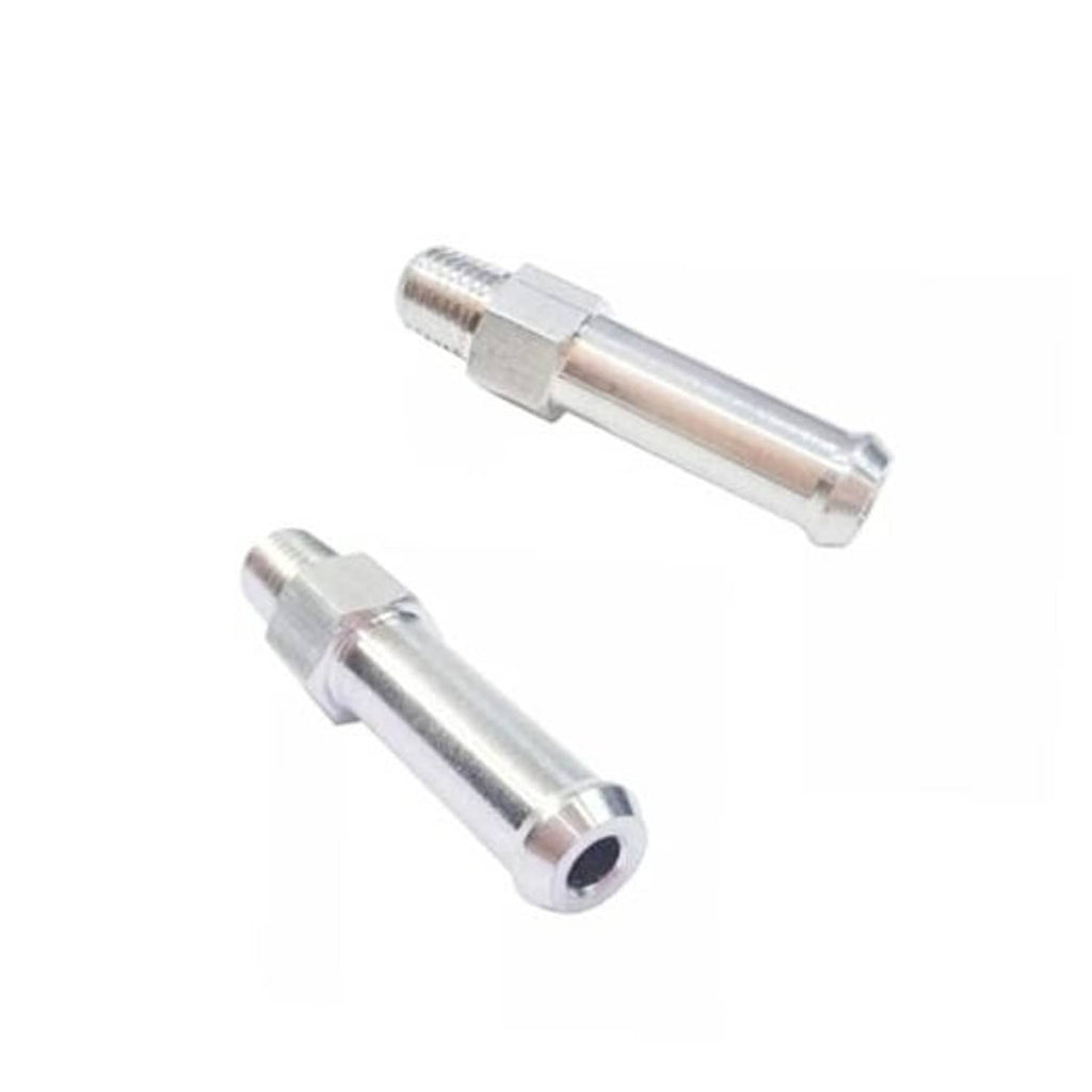 Aluminum 1/16 NPT radiator overflow hose barb fitting, silver metal tube