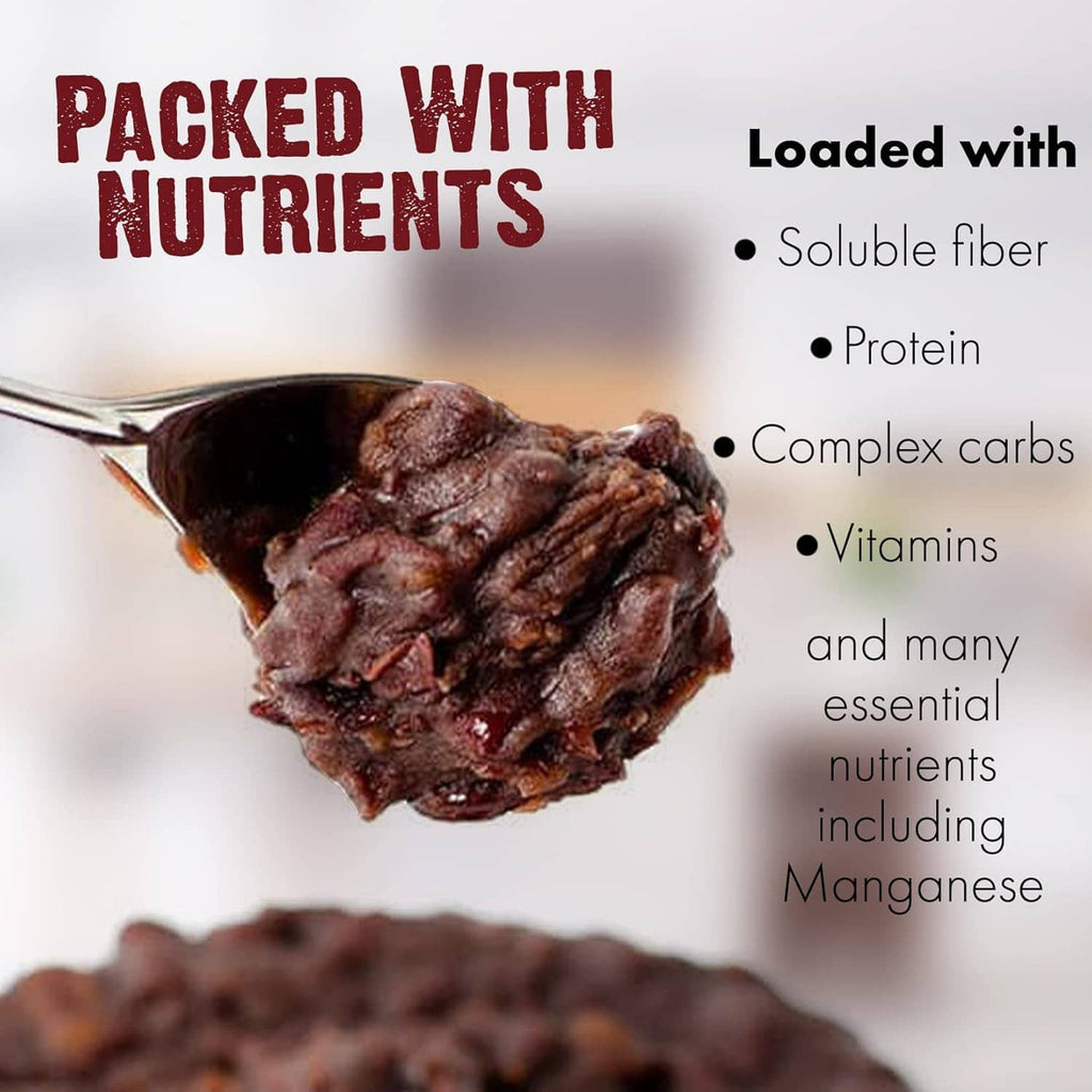 Spoonful of dark red sweetened adzuki bean paste, thick textured filling