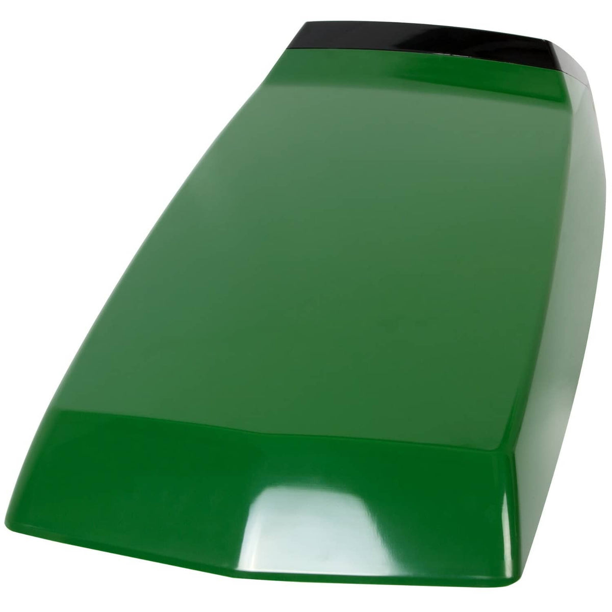 Green upper hood panel with curved side shape and black lower edge