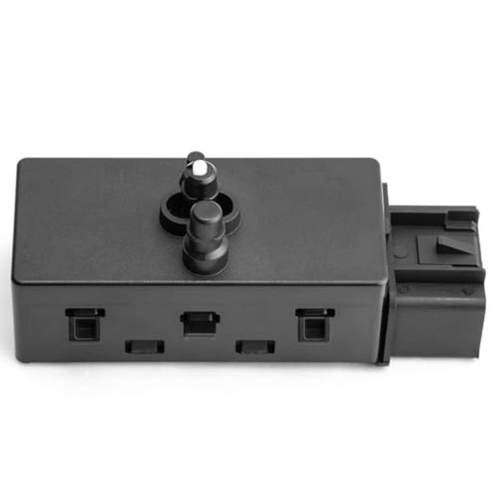 Power seat adjuster switch replacement, dark gray top view with central control knob