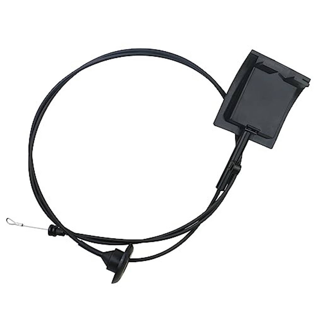 Black hood release cable with pull handle bracket and release knob, coiled wire