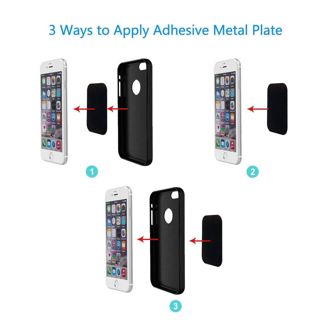 Black adhesive metal plate stickers for phone or phone case, multi-apply set