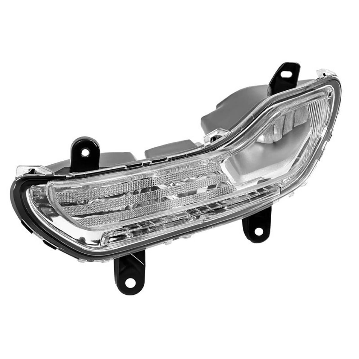 Front bumper fog light lamp assembly, driver-side LH, clear lens and chrome housing