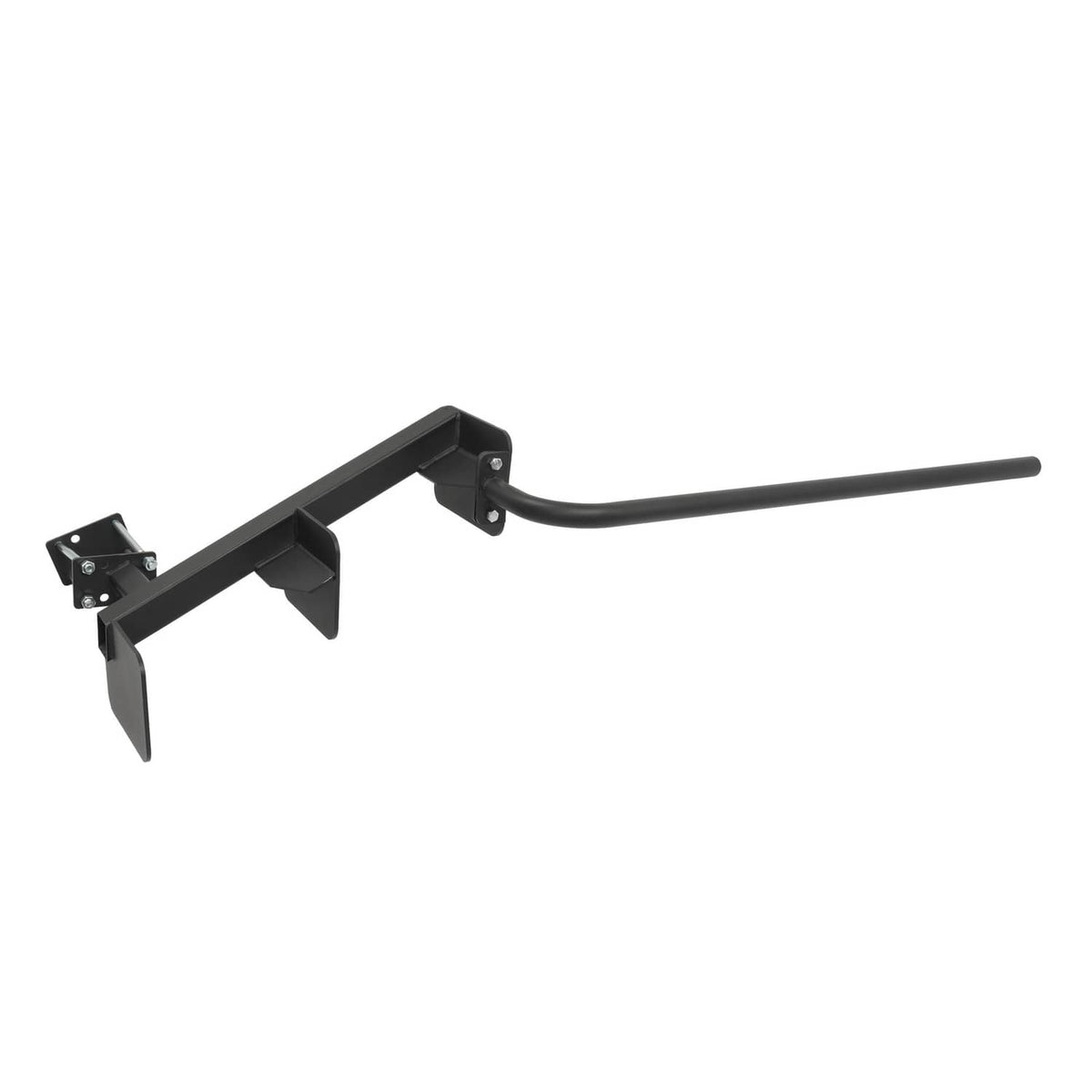 Boat trailer ladder with black 3-step frame and curved handrail bar