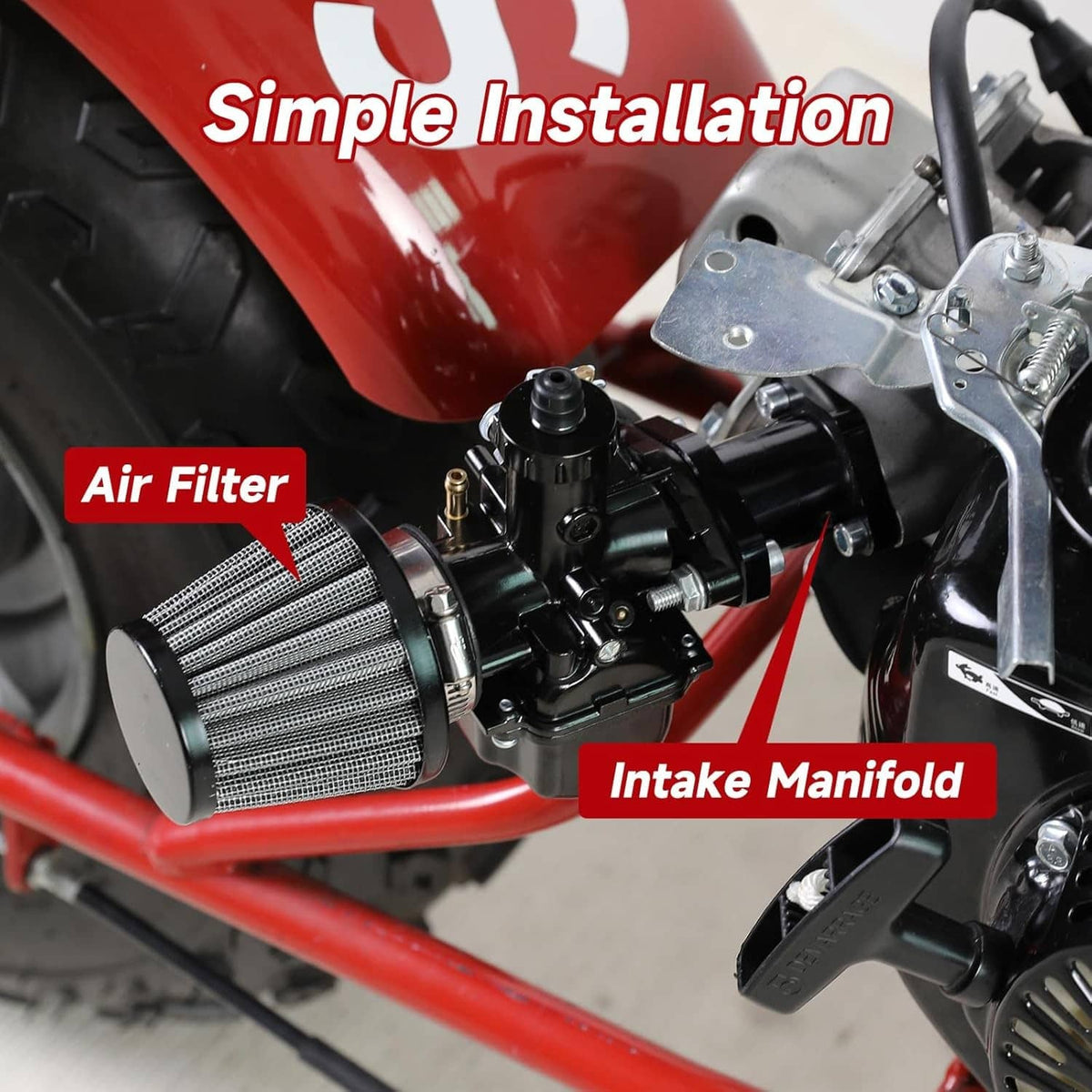 RivetOak FVRITO VM22 Carburetor and Throttle Kit for Predator 212cc 196cc New-Black