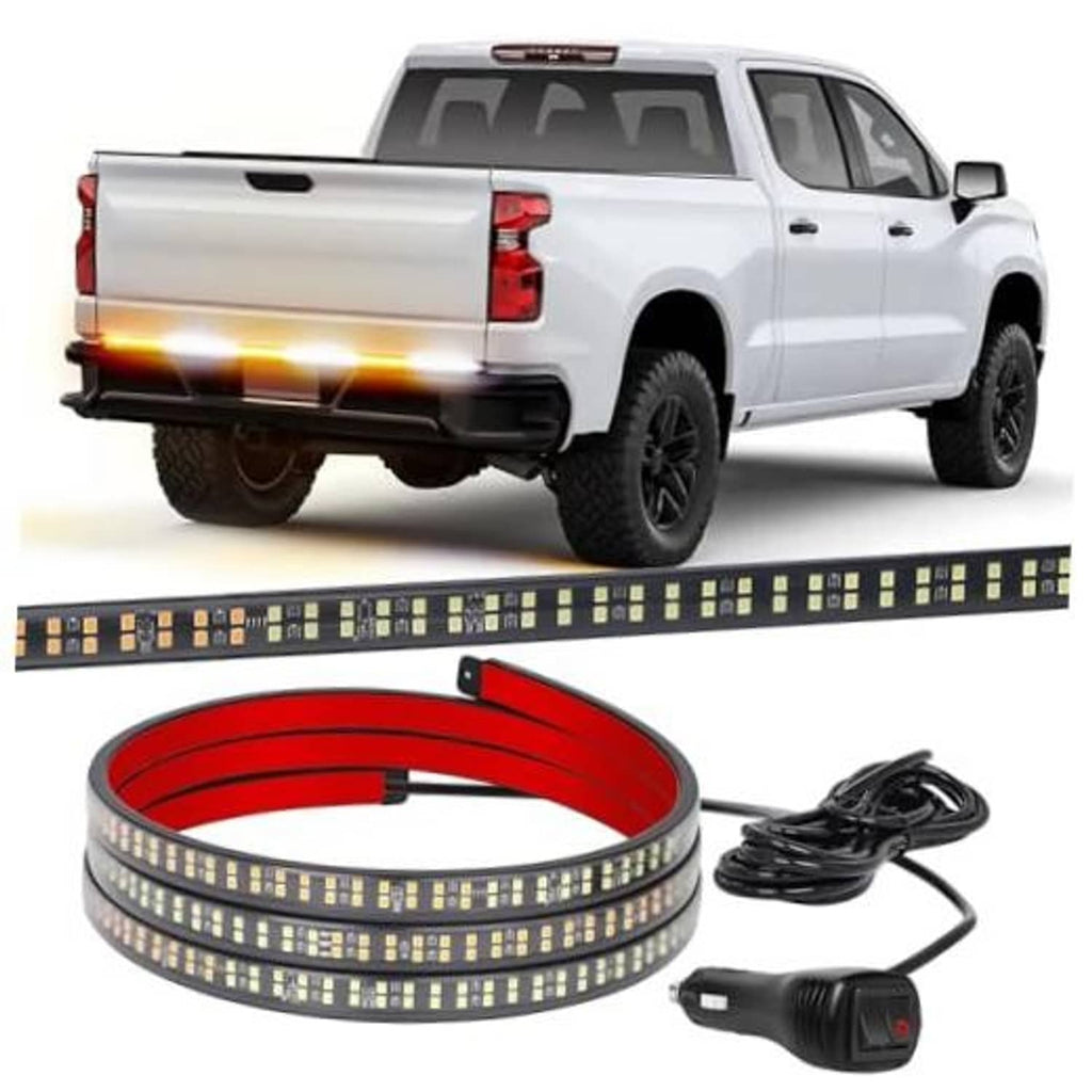 48-inch amber/white strobe light strip kit with controller and power cable for truck