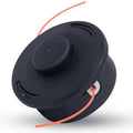 Black nylon trimmer head spool with orange cutting line