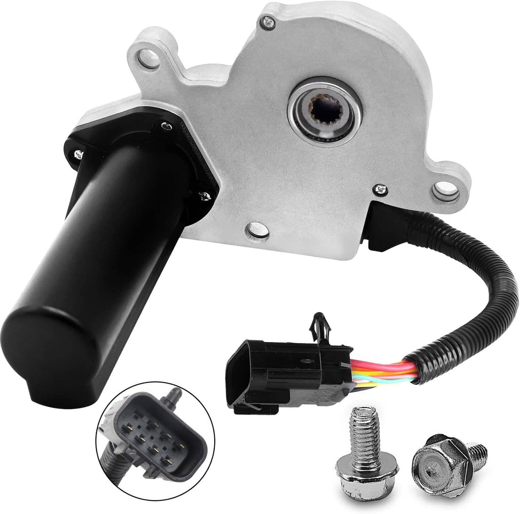 Transfer case actuator motor assembly with wiring harness and round sensor port