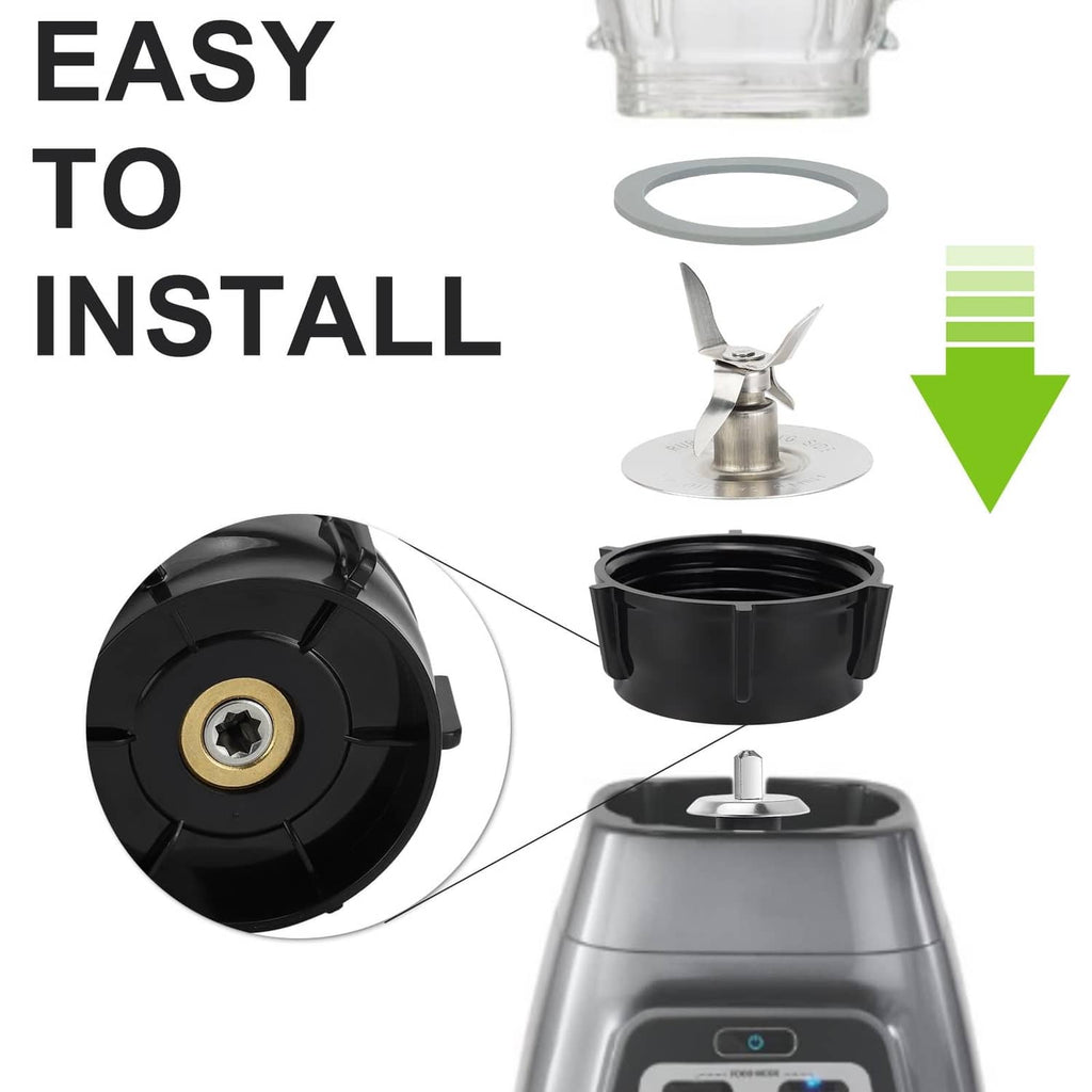 Blender blade base with O-ring gasket and stainless blade assembly for quick install