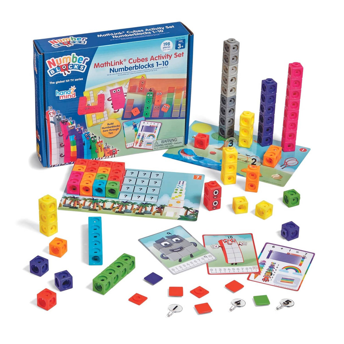 Numberblocks 1-10 activity set with colorful interlocking cubes and character cards