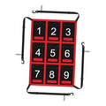 Red strike zone target net with black 3x3 numbered squares (1 to 9)