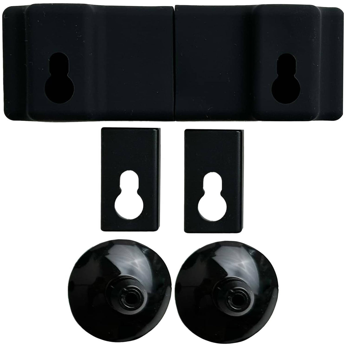 Black EZ Pass holder set with mounting slots and two circular suction pads