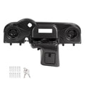 Black carbon-fiber style golf cart radio and speaker dash cover with mounting hardware