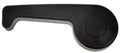Black hood release pull handle with round release button and curved pull grip