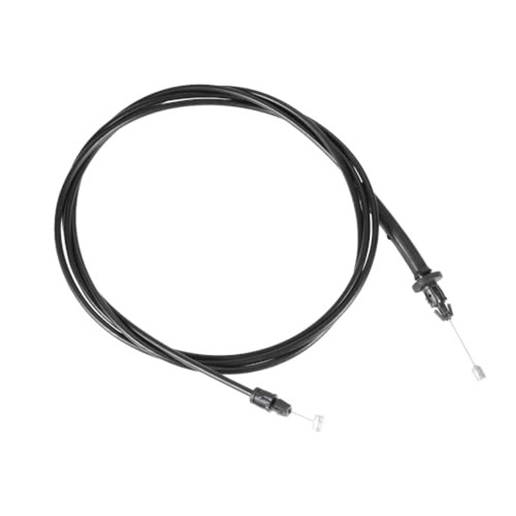 Black hood release control cable with two metal-tipped connector ends
