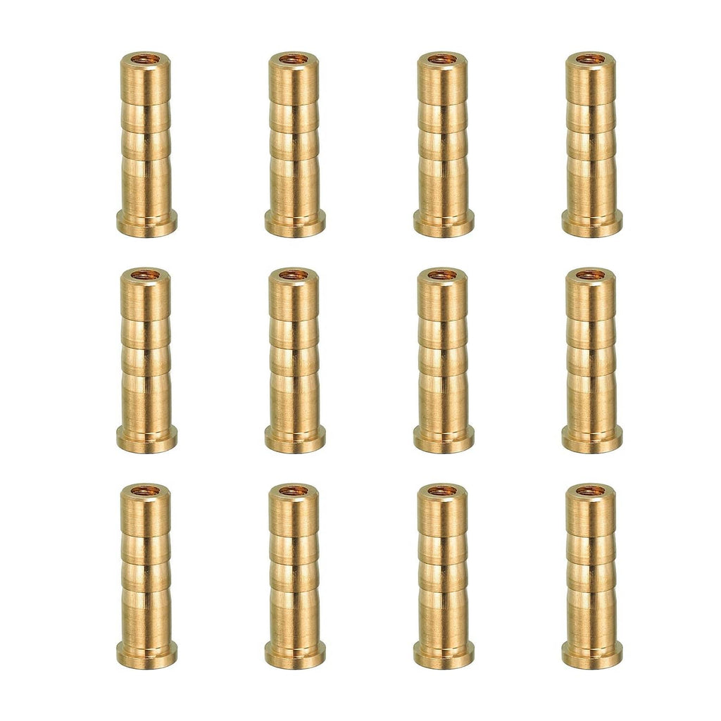 Brass archery arrow inserts, cylindrical screw-in tips (12-pack)