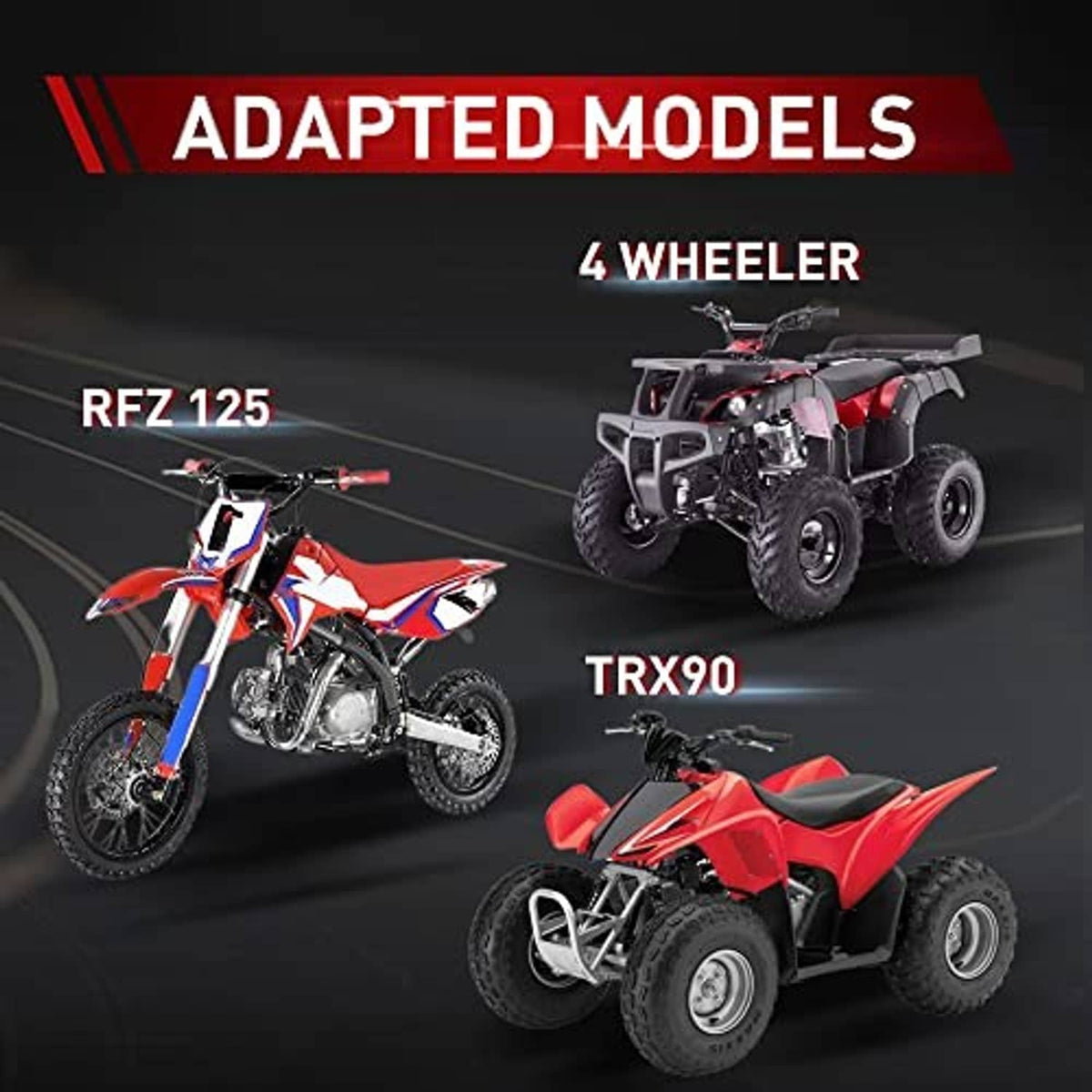 Motorcycle front sprocket adapted models illustration for multiple dirt bikes and ATVs