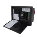 RV power converter battery charger with open housing, cooling fan, and circuit boards