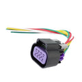 Throttle body throttle actuator electrical connector with black housing and multicolor wires