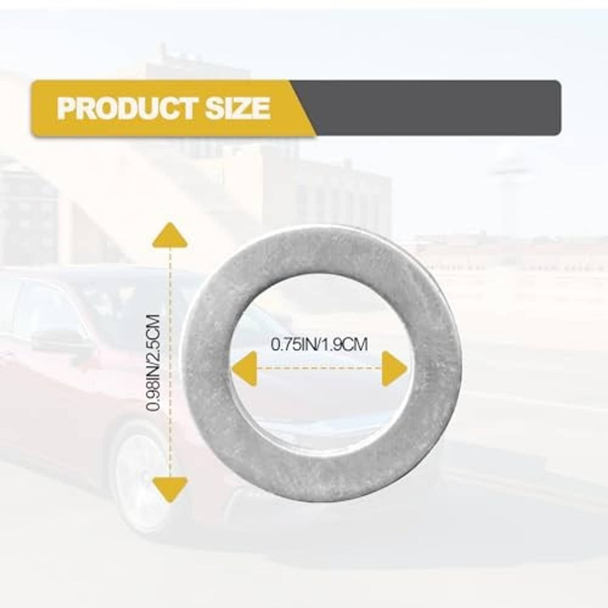 Metal drain plug washer ring for rear differential and automatic transmission