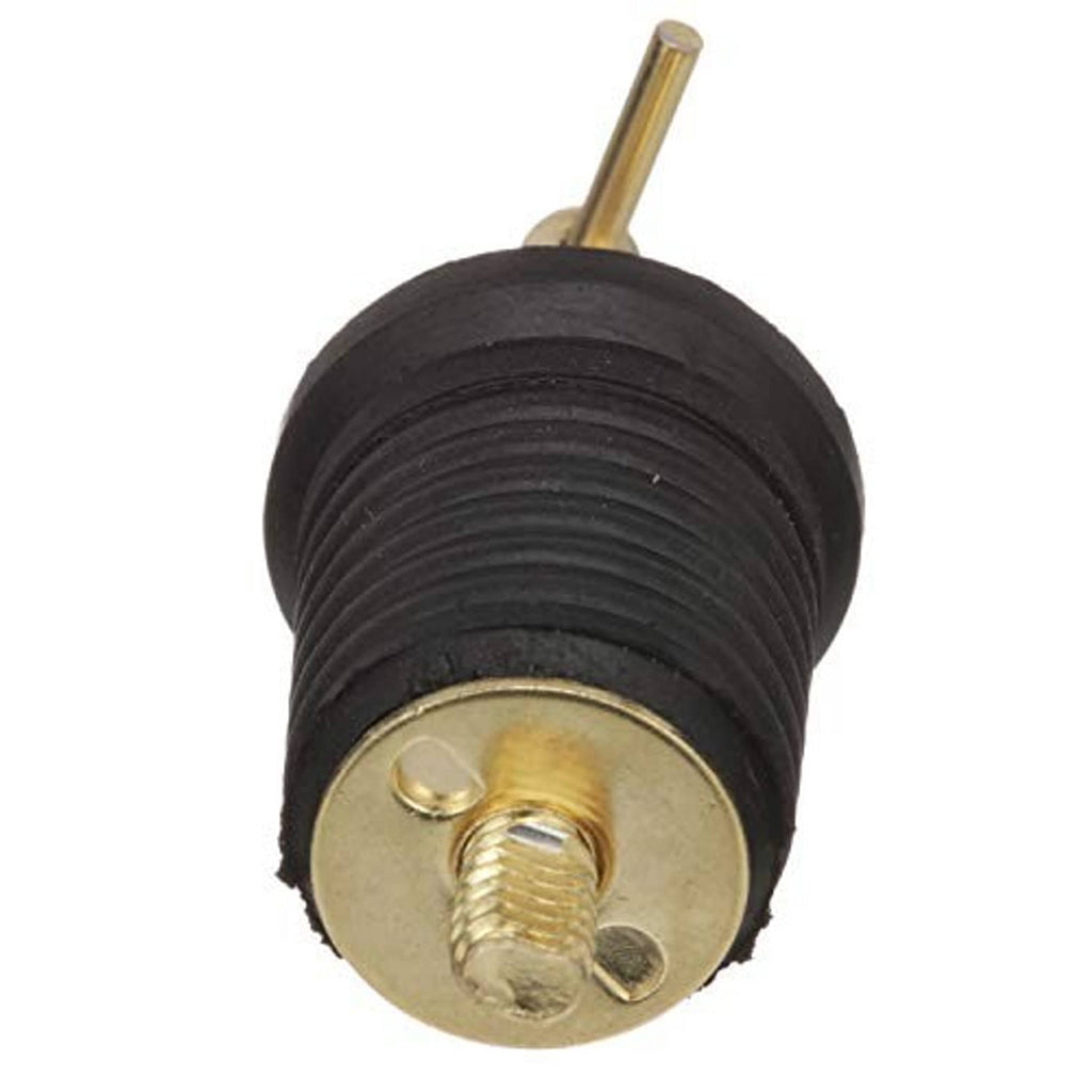 Drain plug T-handle with black rubber cap and brass mounting screw
