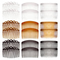 18-piece French side comb set, plastic hair twist combs with teeth (multiple colors)