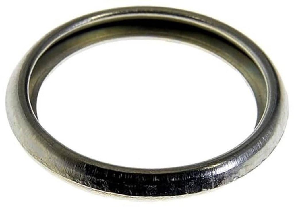 Crush drain plug gasket with metallic outer ring and dark rubber seal