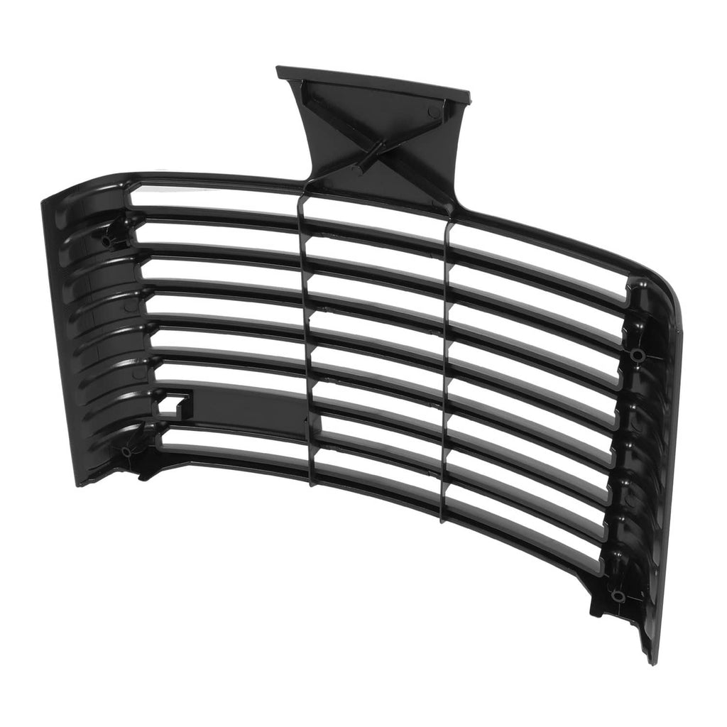 Front grille with horizontal slats, black plastic, curved tractor grille panel