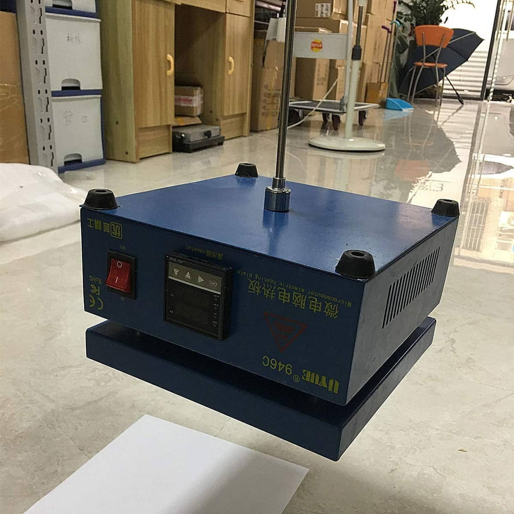 Blue magnetic pickup tool base with upright pole and magnet head