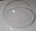Clear acrylic dome hemisphere with circular rim and smooth transparent surface.