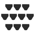 Women's black cotton hi-cut underwear, 10-pack assortment, tagless