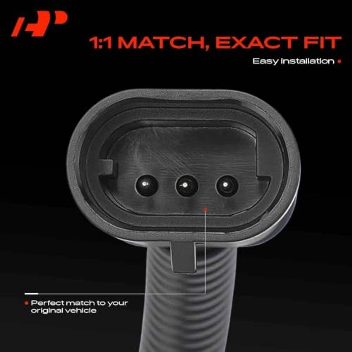 Crankshaft position sensor connector end with three circular pin openings