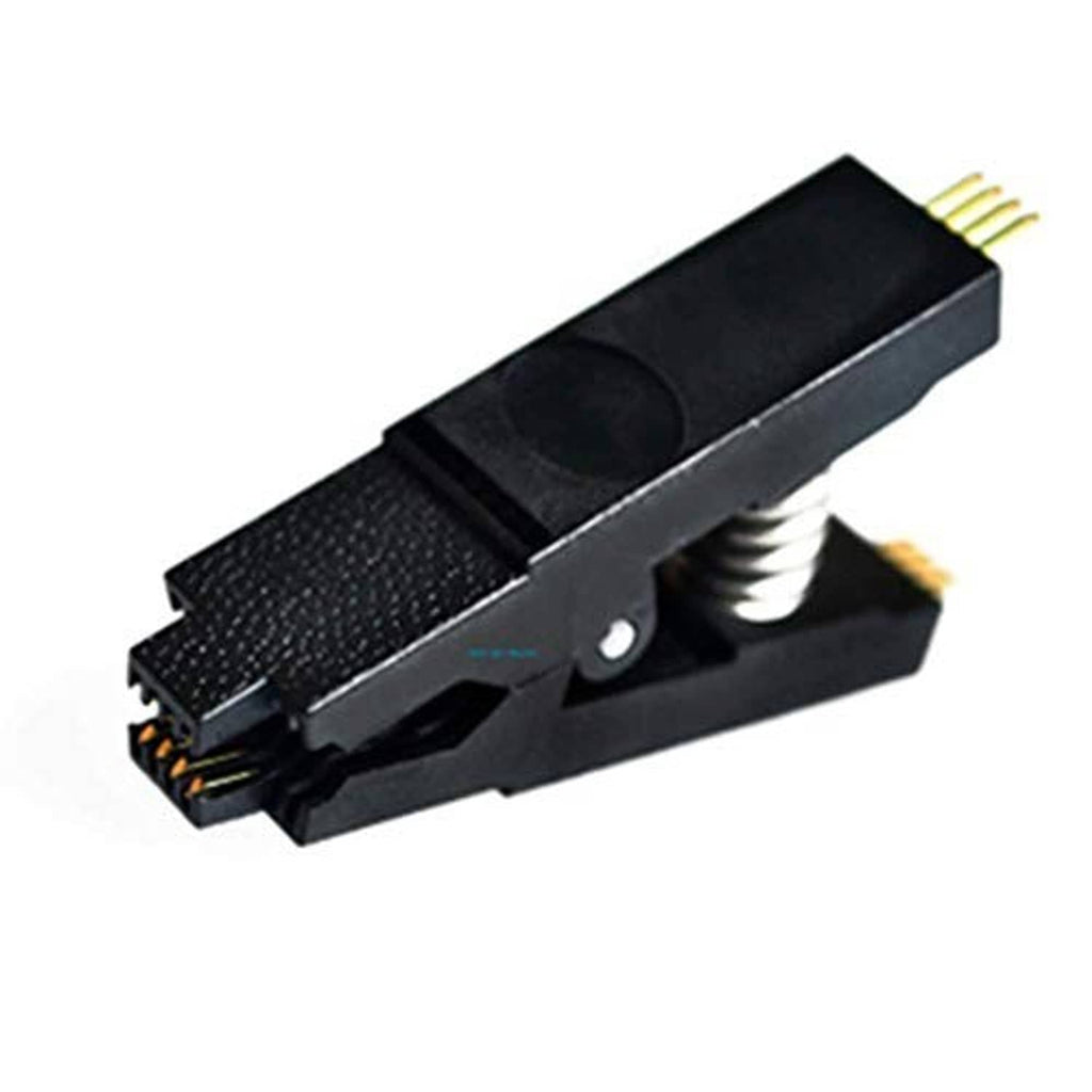 Black IC test clip connector with spring contacts and gold pin header