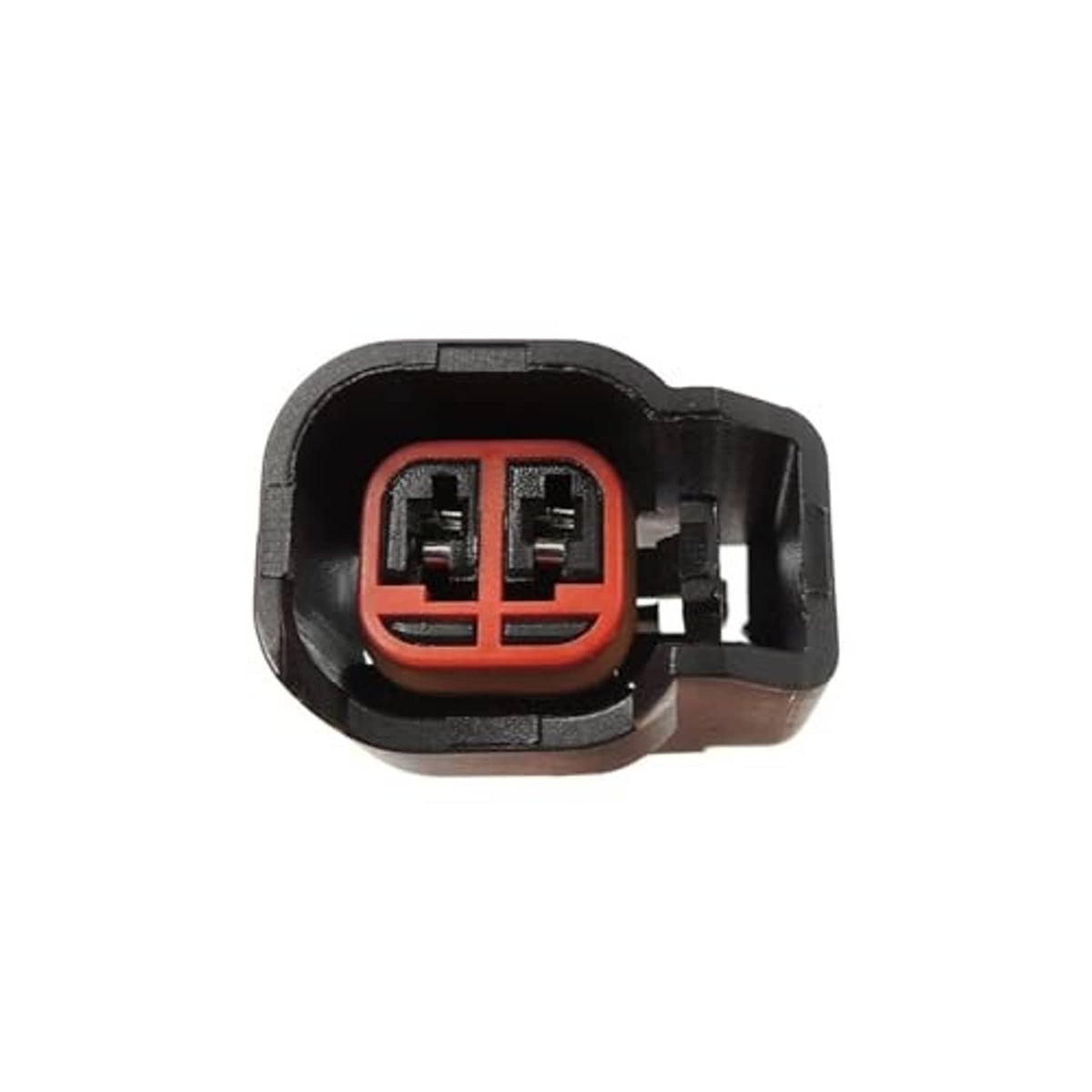 Fuel injector pigtail connector, gray housing with orange dual-pin terminal