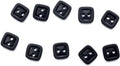 Set of black square 2-hole resin buttons with two holes on each button