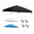 Black 10x10 replacement canopy top, peaked roof shape with included hardware pieces